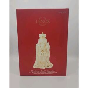 Lenox Florentine & Pearl Nutcracker Lit Figurine - 10.5" Tall